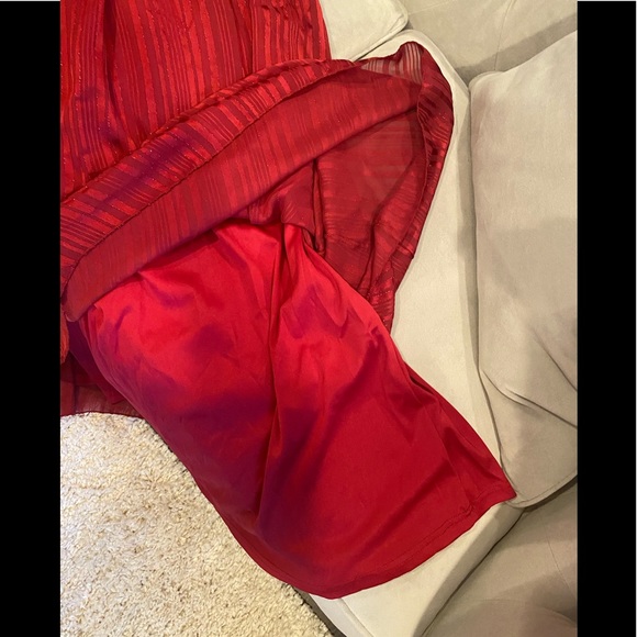 Ricarica beautiful flowy chiffon long red maternity dress size 1X.  NWOT. ❤️ - Picture 9 of 13